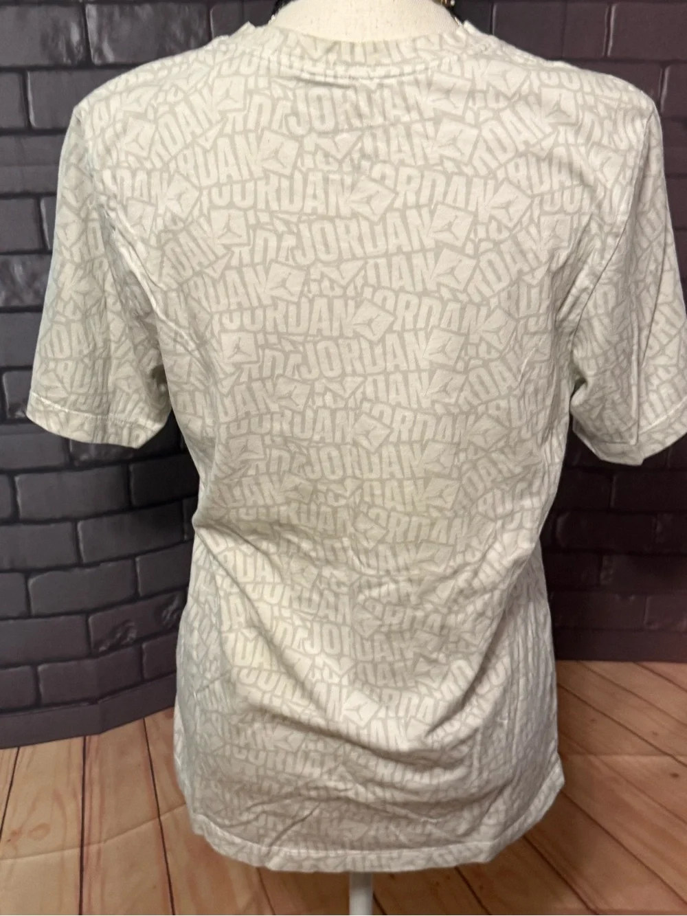 Jordan White Tee with Red Logo Graphic